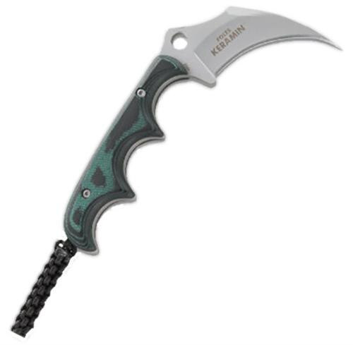 CRKT Minimalist Keramin Knife, 2.3" Bead Blasted 5Cr15MoV Kerambit Blade, Resin Infused Fiber Handle