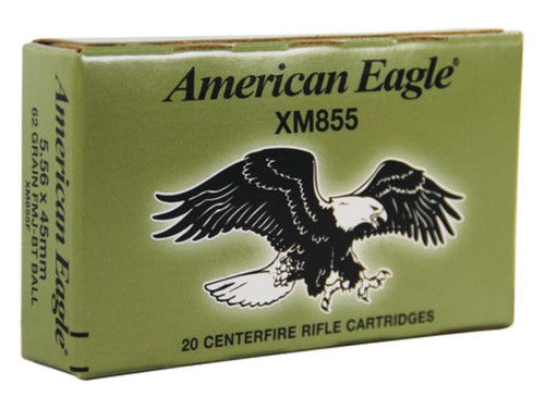Federal American Eagle .223 Rem/5.56mm 62gr, FMJ, Boat-tail, 20rd/Box, Green/White Box#2