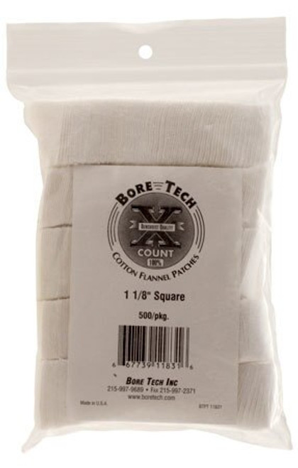 Bore Tech X-Count Square Cotton Patches 22 Cal 1.12"