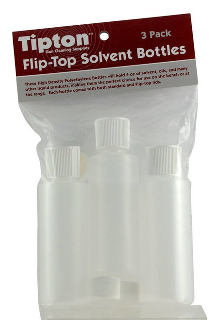 Tipton Flip Top Solvent Bottles 4 oz Plastic 3 Per Pkg