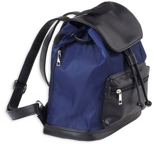 Bulldog Backpack Style Purse, Ambidextrous Zippered Pistol Pocket, Universal Handgun Holster, Leather, Navy/Black
