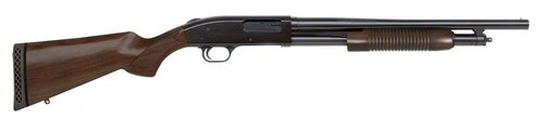 Mossberg 500 Retrograde Full Size 12 Gauge Pump 3" - 18.50" Blued Steel Barrel, Blued Drilled & Tapped Steel Receiver, Fixed Walnut Stock, Ambidextrous, 5 Rd