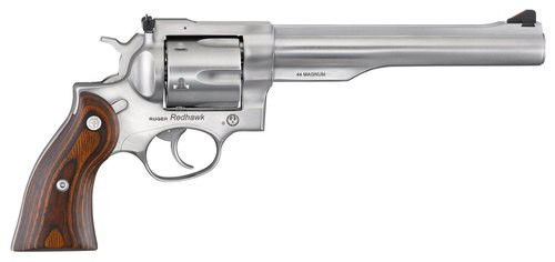 Ruger Redhawk, .44 Mag, 7.5" Barrel, 6rd, Satin Stainless, Wood Grips