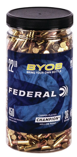 Federal 22LR 36gr, Copper HP BYOB, 450rd/Bottle