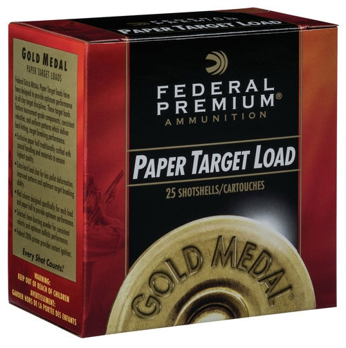 Federal Gold Medal Handicap Paper 12 Ga, 2.75", 1-1/8oz, 7.5 Shot, 1235 FPS, 25rd/Box
