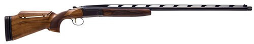 CZ, All-American Single Trap, Over/Under, 12 Gauge, 3" Chamber, 30" Chrome Lined, Black, Walnut Stock, Beaver-Tail Forend, 14.5"-15.5" Length of Pull, Adjustable Comb, 2 Rounds