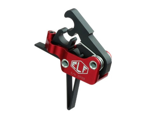 Elftmann Tactical Match Trigger, Straight, Drop-In, 2.75-4lbs, Black/Red