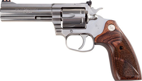 Colt King Cobra Target Revolver, 357 Magnum/38 Special, 4.25" Barrel, Steel Frame, Stainless Finish, Altamont Wood Grips, 6Rd