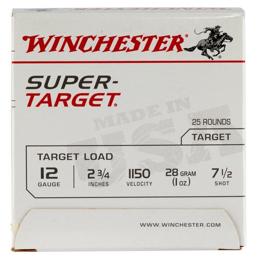 Winchester Super-Target 12 Ga, 7.5 Shot, 1oz, 25rd Box, 11507