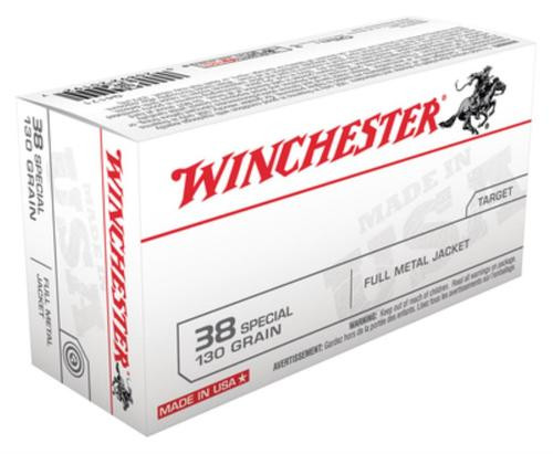 Winchester .38 Special 130gr, Full Metal Jacket, 50rd Box Winchester .38 Special 130gr, Full Metal Jacket, 50rd Box