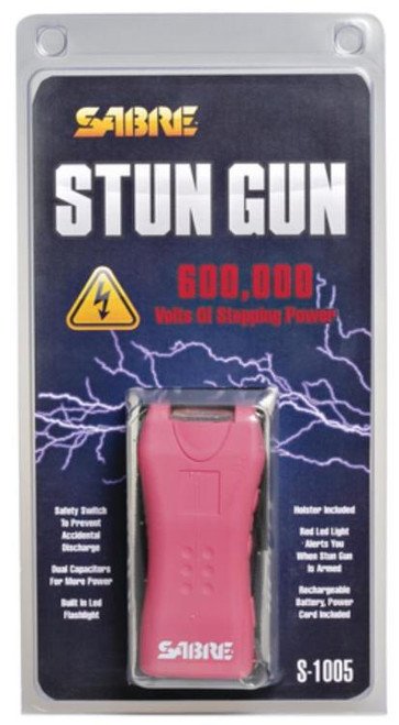 Sabre 600,000 Volt Mini Stun Gun, Pink