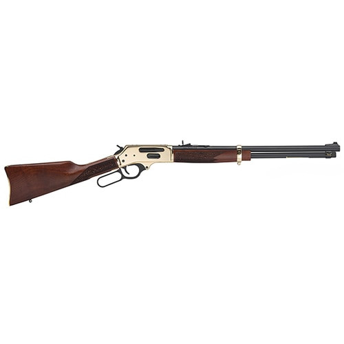 Henry Side Gate Lever Action, 45-70 Govt, 20" Brass Receiver, Walnut Stock, 4Rd,