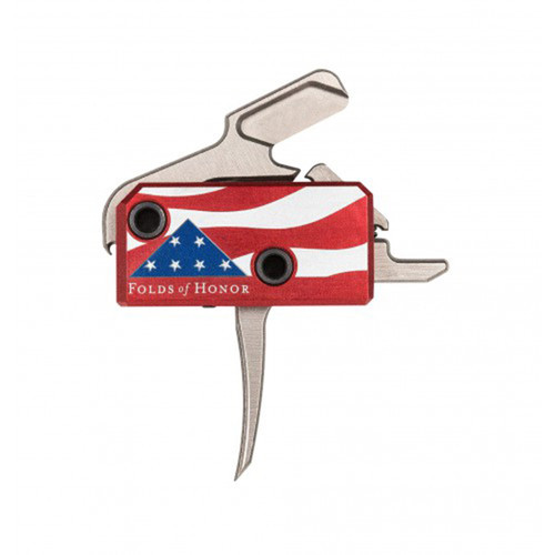 Rise Armament The Patriot High Performance Trigger, AR-Platform Silver/Red/White/Blue Single-Stage Flat 3.50 lbs Right
