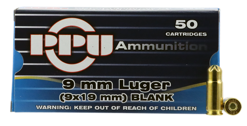 PPU Blank Ammo 9mm, 50rd Box - Not Ammo, These Are Blanks