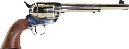 Standard Manufacturing Single Action Revolver 45 Colt 7.5" Barrel, Nickel Plated, Walnut 1 Pc Grip 