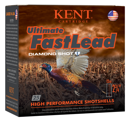 Kent Cartridge Ultimate Fast Lead 12 Ga, 2.75", 1 3/8oz, 4 Shot, 25rd Box