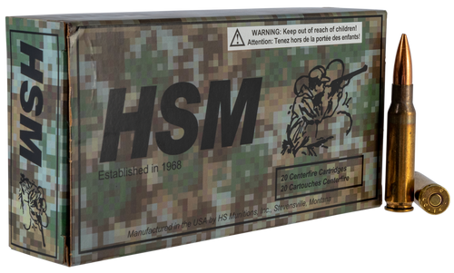 HSM Classics 7.62x51mm 168gr, Sierra MatchKing Boat-Tail Hollow Point, 20rd Box