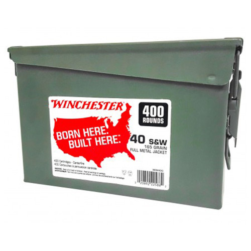 Winchester 40 Smith & Wesson 165gr, Full Metal Jacket Truncated-Cone, 400rd Can