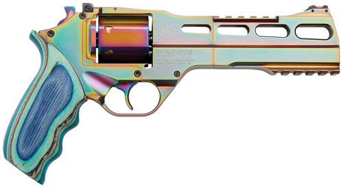 Chiappa Firearms Rhino, 60DS, Revolver, Double/Single Action, 357 Magnum/38 Spl, 6" Barrel, Alloy Frame, Nebula Mix Color Finish, Blue Laminate Medium Grips, 6Rd