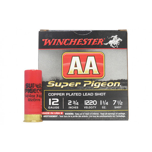 Winchester AA Super Pigeon 12 Ga, 2.75", 1 1/4oz, 7.5 Shot, 25rd Box