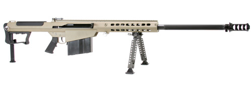 Barrett M107A1, 50 BMG, 29" Barrel, Flat Dark Earth Cerakote Finish, Synthetic Stock, Front/Rear Flip Sights, 10rd, 1 Magazine, Includes Bipod, Pelican Hard Case