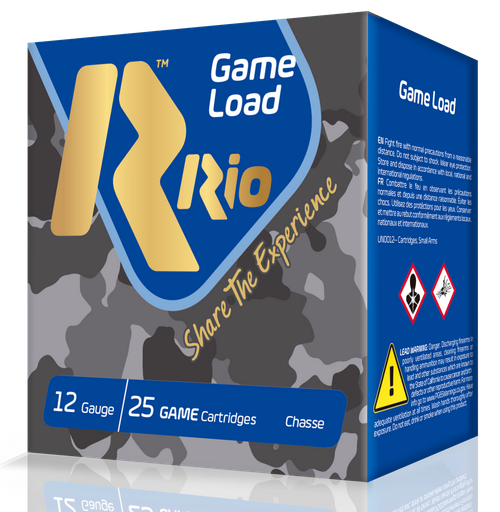 Rio Game Load Super Game High Velocity 12 Ga, 2.75", 1-1/8oz, 7.5 Shot, 25rd Box