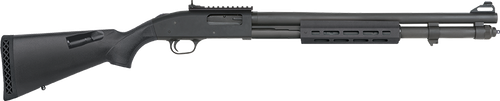 Mossberg 590A1, XS Security 12 Ga, 3" Chamber, 20" Heavy Wall Barrel, Parkerized Black, Synthetic Stock with +4 Shell Holder and M-Lok Forend, 9Rd, XS Ghost Ring/AR Style Sights