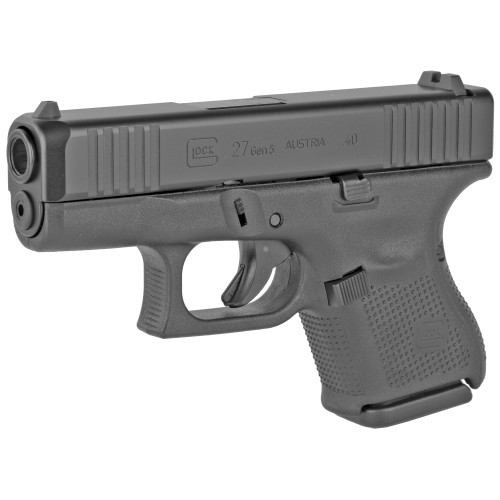 Glock 27 Gen 5, Sub-Compact, 40S&W, 3.43" Marksman Barrel, nDLC Finish, Fixed Sights, Flared Mag Well, No Finger Grooves, 9rd, 3 mags