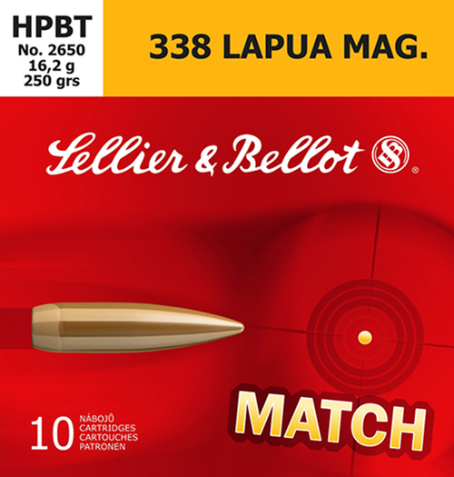 Sellier & Bellot .338 Lapua, 250gr, Hollow Point Boat Tail, 10rd Box
