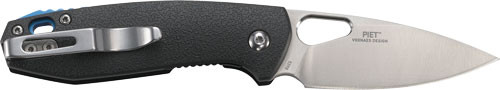 CRKT Piet Folding Knife, 2.69" Satin 8Cr13MoV Drop Point Blade, Black GRN Handle