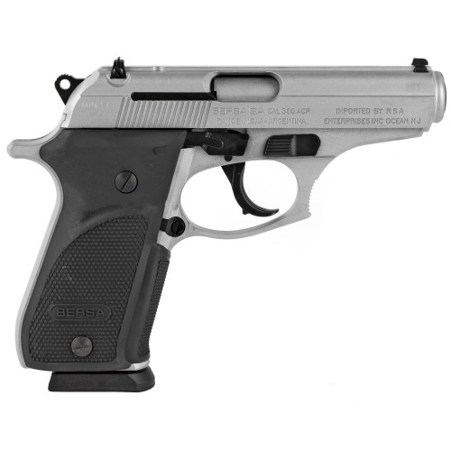 Bersa Thunder Plus 380 ACP, 3.5" Barrel, Nickel, Black Grip, 15rd