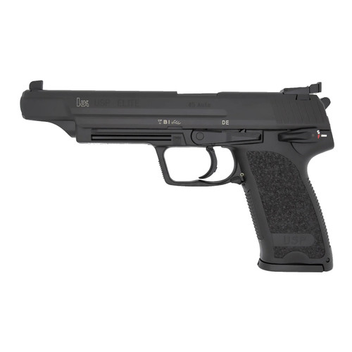HK, USP45 Elite V1, 45 ACP, 6" Barrel, Black, DA/SA, Adjustable Sights, Manual Thumb Safety, 12 Rounds, 2 Mags