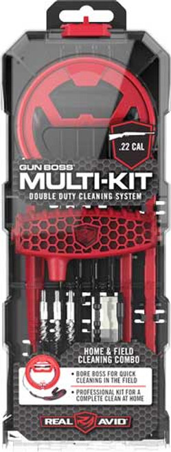 Real Avid Gun Boss, Multi-Kit, Home and Field Double Duty Professional Gun Cleaning, Fits .22 Caliber Rifle