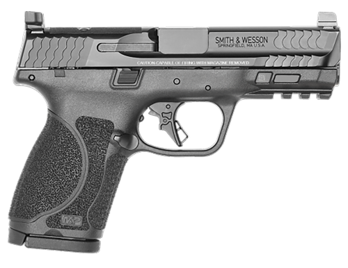 Smith & Wesson M&P 2.0 Compact 9mm, 4" Barrel, Armornite Black, Optics Ready, No Manual Safety, Flat Face Trigger, Integr. Trigger Safety, 2x15rd Mags