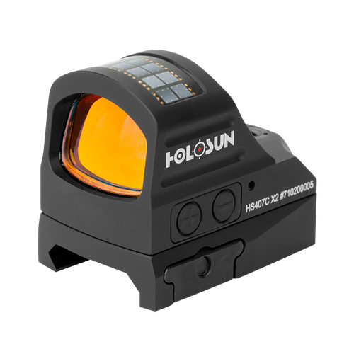 Holosun 407C Pistol Open Sight, Solar, Red 2Moa Dot, 7075 Aluminum, Open, Solar, Shake Awake, Pistol