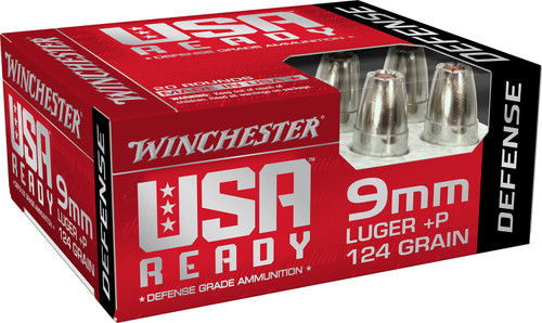 Winchester Ready 9mm +P, 124gr, Hex-Vent Hollow Point, 20rd Box