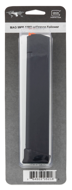 Glock 17/34 OEM 9mm Magazine Orange Follower, Black, 33rd