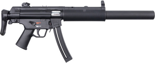 HK MP5 22 LR, 16.1" Barrel, Telescoping Stock, Faux Suppressor, Black, 25rd