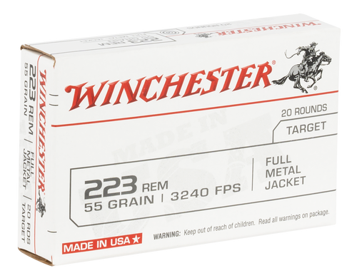 Winchester USA .223 Rem, 55gr, FMJ, 20rd Box