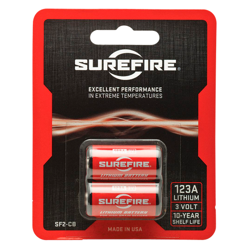 SureFire CR123A 3 Volts Lithium 1550 mAh 2pk (Charger NOT Included)