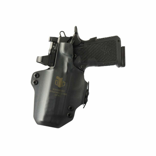 BlackPoint Tactical Staccato C2 OWB, RH Leather Wing, Black, Black, RH, Straight, 1.75", RDS CUT