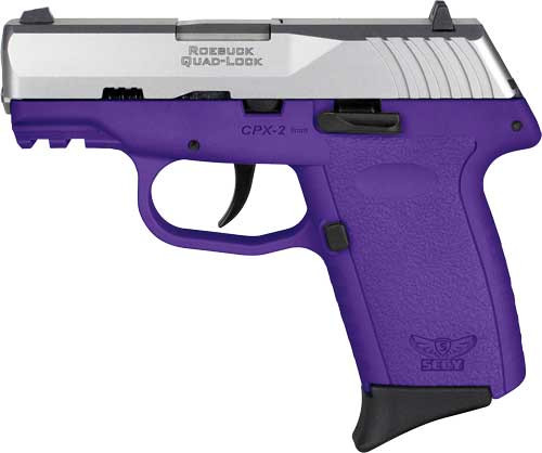 SCCY CPX-2 Gen 3, 9mm, 3.1" Barrel, Stainless Slide, Purple 3 Dot Sights, 10rd