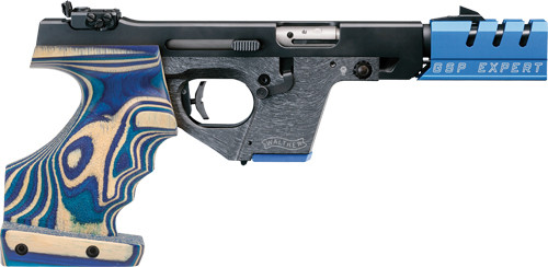 Walther GSP Expert .22 LR, 4.5" Barrel, Right-Hand, Size M, Wood Grip, Black/Blue/Gray, 5rd