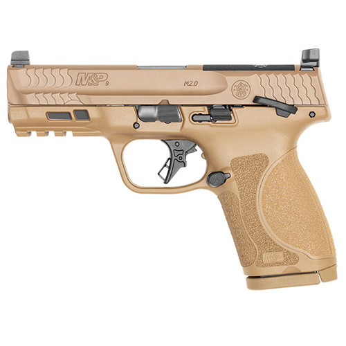 Smith & Wesson M&P 2.0 9mm, 4" Barrel, Armornite Finish, Flat Dark Earth, Optic Height Sights, Thumb Safety, 15rd