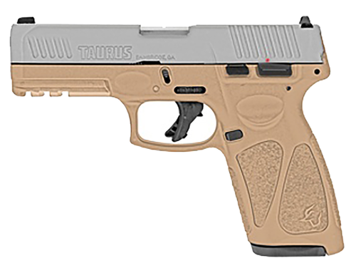 Taurus G3 Full Size 9mm 4" Barrel, Matte Serrated SS Slide, Tan Polymer Frame w/Picatinny Rail, Tan Grip, 15 Rd