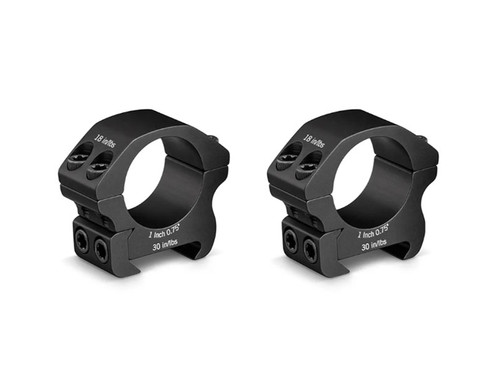 Vortex Pro Series Riflescope Rings, 1", Weaver/Picatinny, Low Height, Black