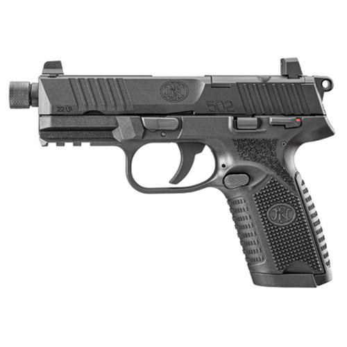 FN 502 Tactical Compact .22 LR, 4.6" Threaded Barrel, Ambi Thumb Safety, Black, 10rd