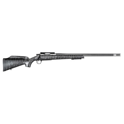 Christensen Traverse 338 Lapua Mag, 27" Threaded Stainless Steel Barrel, Black, Gray Webbing Stock, 3rd