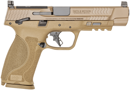 Smith & Wesson M&P9 M2.0 9mm, 5" Barrel, Optics Ready, FDE, 3Dot Sights, 17rd