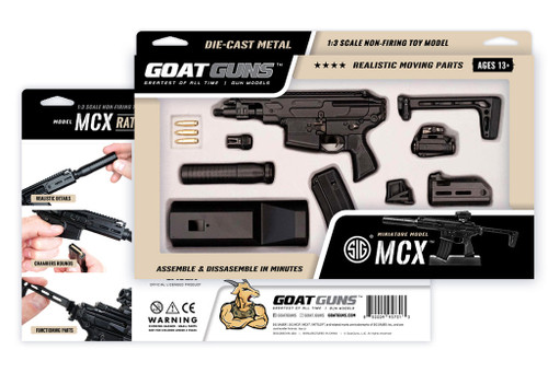 Goat Guns, SIG Sauer MCX, 1:3 Scale Model, Black, Display Stand, Suppressor, 3rd 
